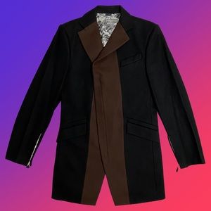 VIVIENNE WESTWOOD Men’s Black/Brown Zipper Coat